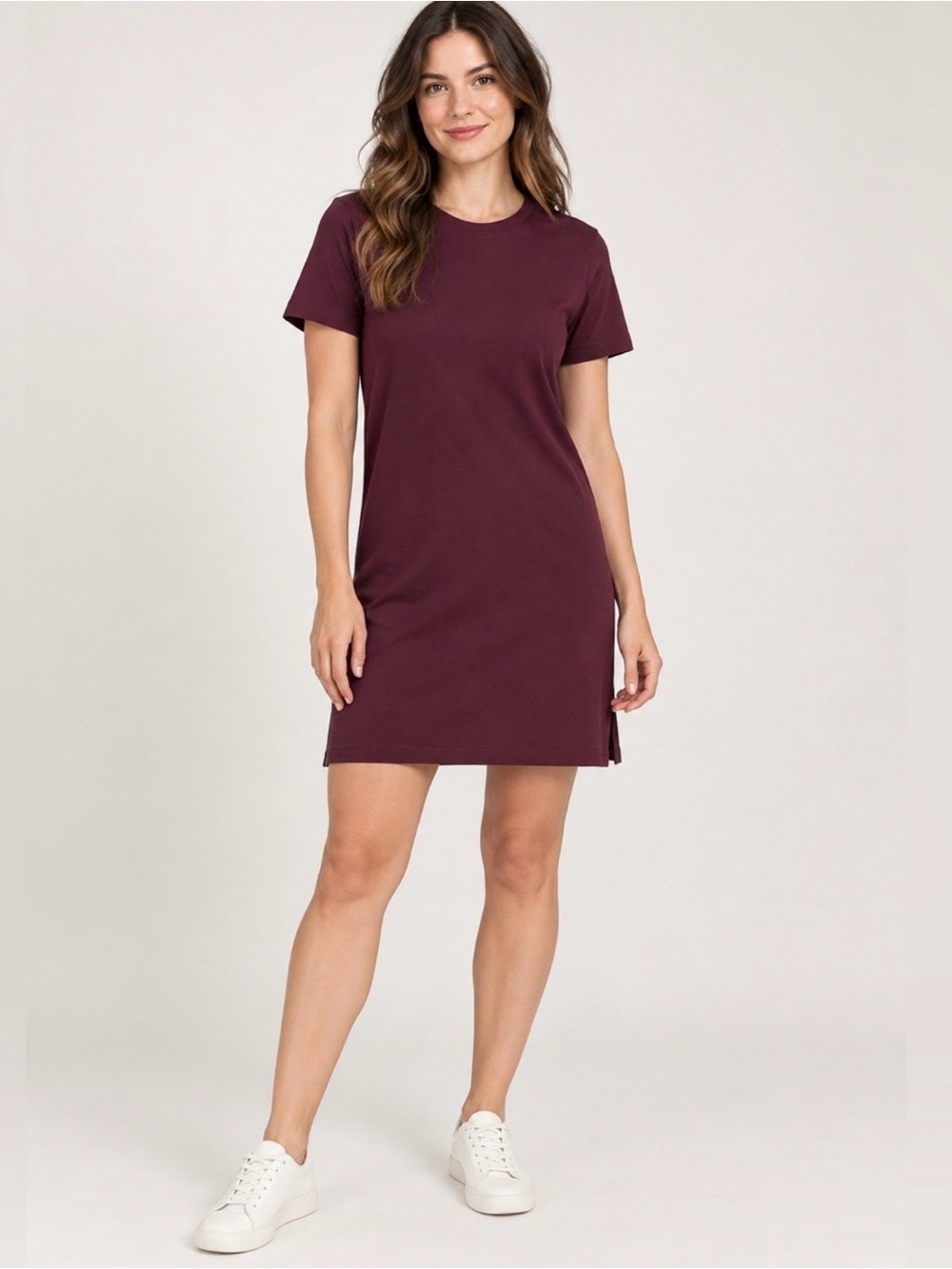 Lululemon Classic-Fit Cotton Blend T-Shirt Dress Garnet Size 10 NWT